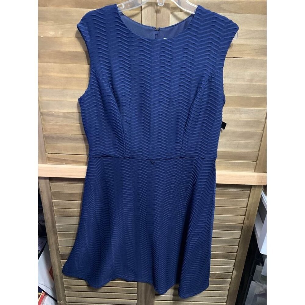 NWT Madison Leigh Dress Business Casual Preppy Office Blue Size 14